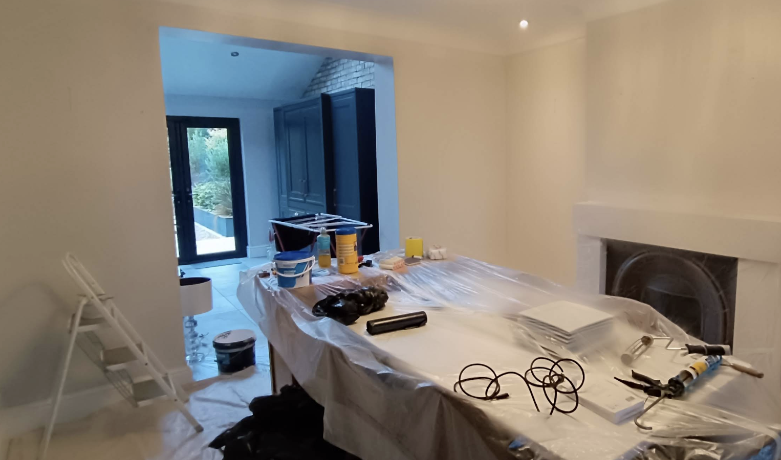 Room renovation in progress with painting